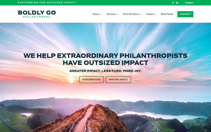 Zrzut ekranu boldlygophilanthropy.com