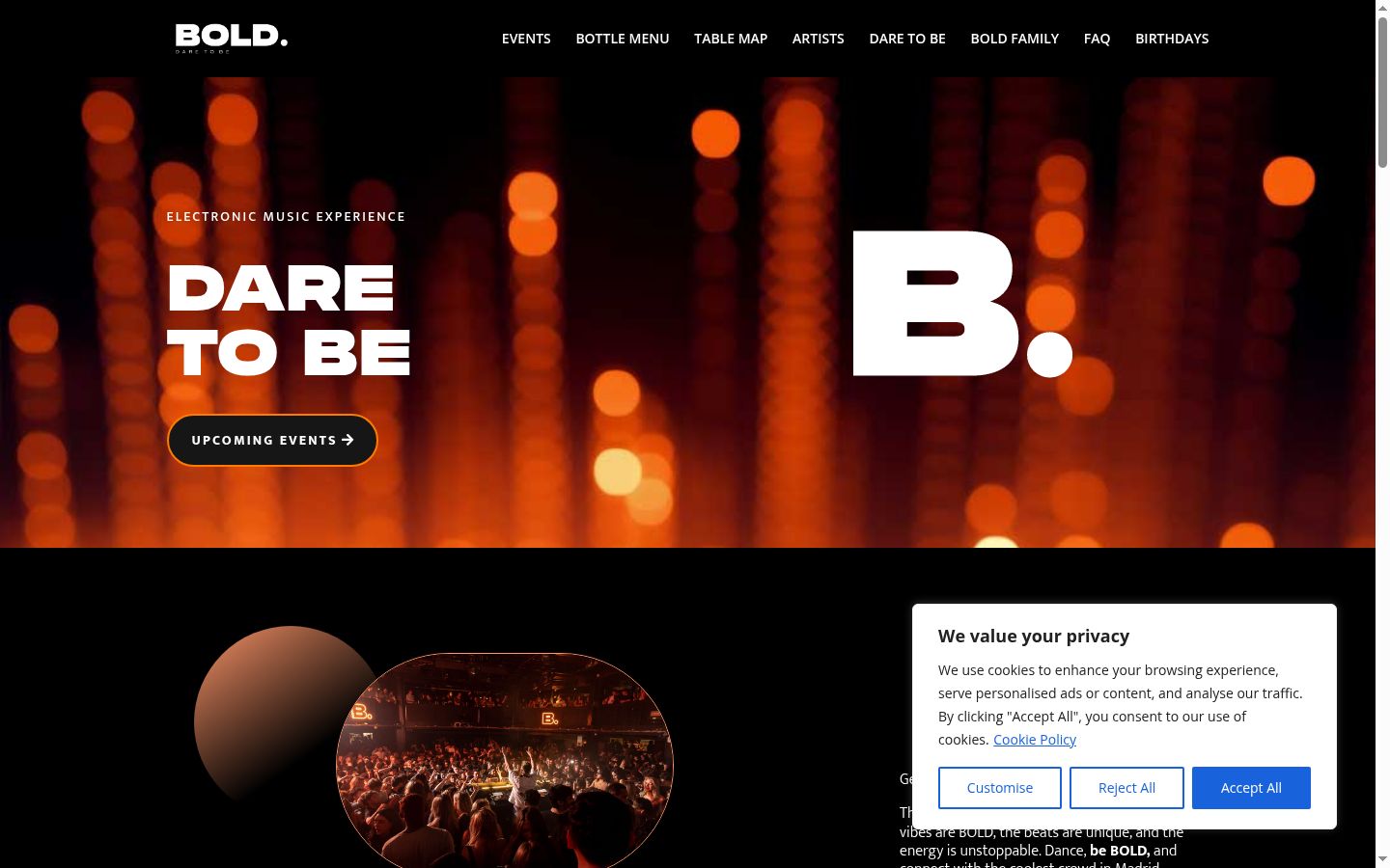 Screenshot of the consent banner shown before any interaction