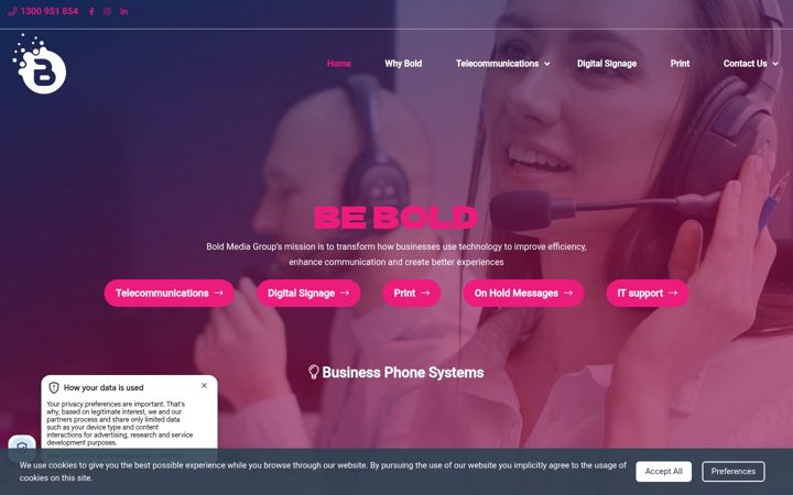 Zrzut ekranu boldmediagroup.com.au