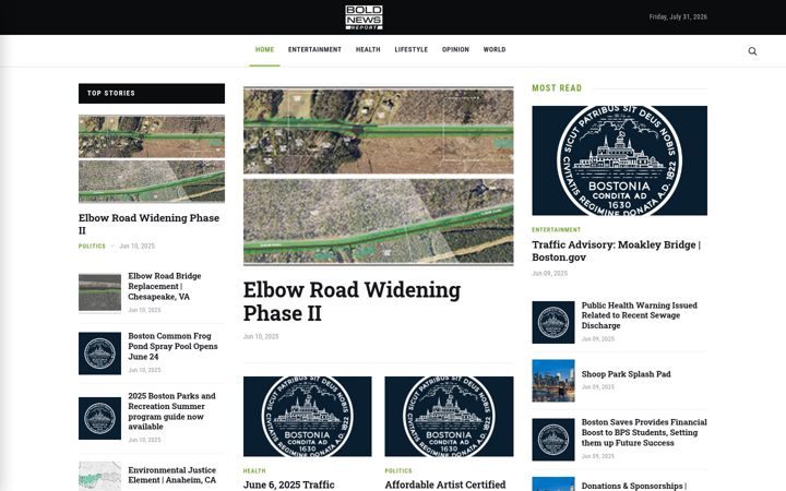 Screenshot of boldnewsreport.com