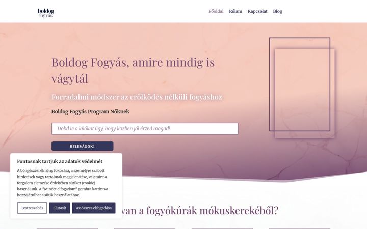 Posnetek zaslona boldogfogyas.hu