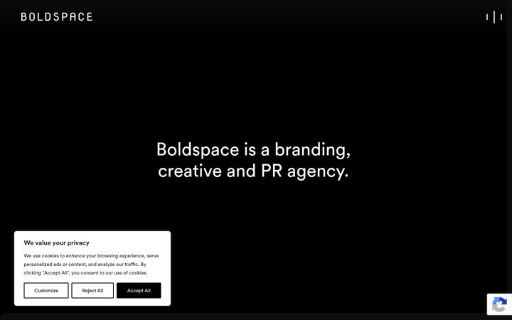 Screenshot of boldspace.com