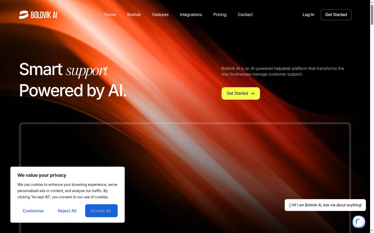 Screenshot of the consent banner shown before any interaction
