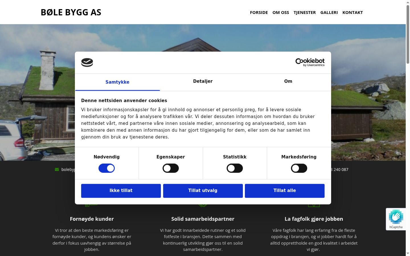 Screenshot van de toestemmingsbanner zoals getoond vóór enige interactie