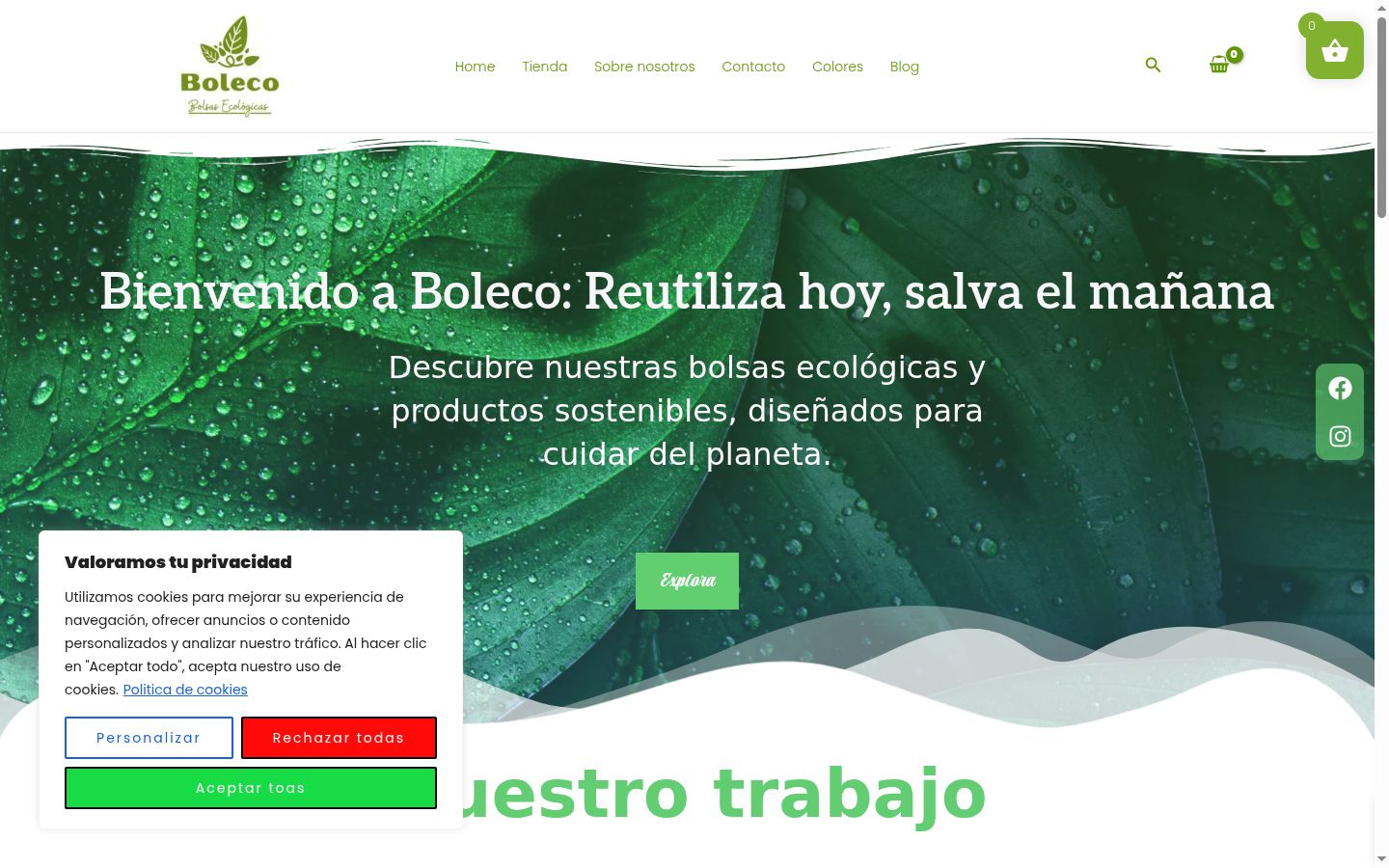 Screenshot of the consent banner shown before any interaction