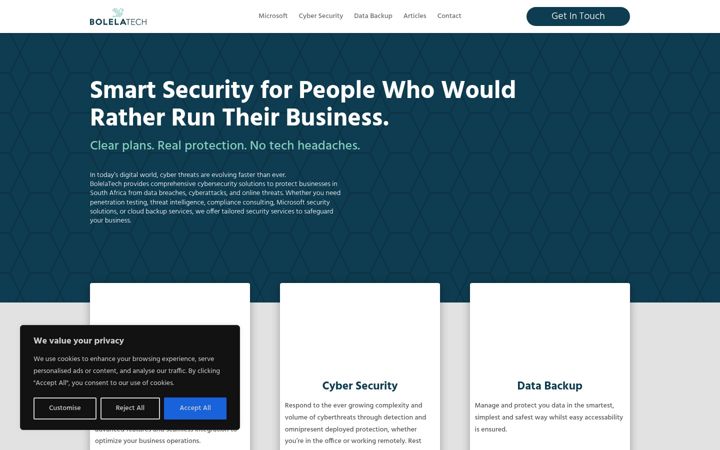 Screenshot of bolelatech.co.za
