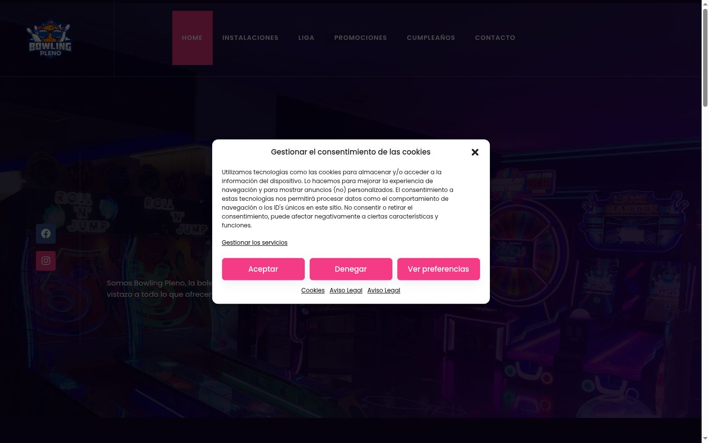 Screenshot of the consent banner shown before any interaction