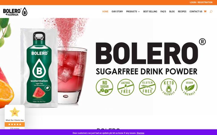 Snimka zaslona za bolerodrinks.com.au