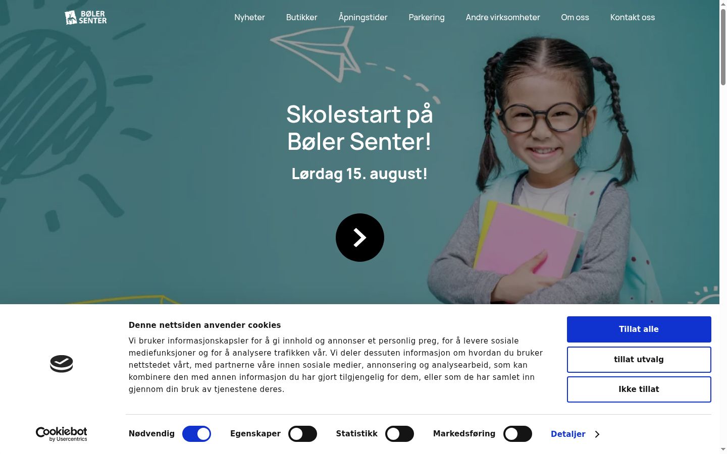 Screenshot van de toestemmingsbanner zoals getoond vóór enige interactie