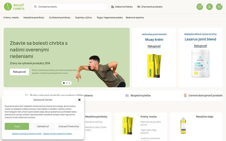Snimka zaslona za bolestchrbta.sk