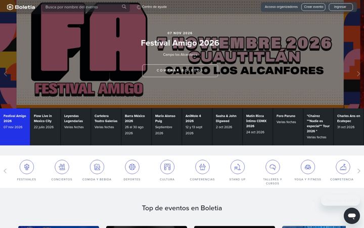 Screenshot of boletia.com