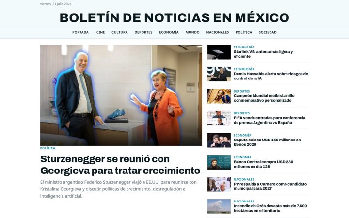 Screenshot of boletin-mx.com