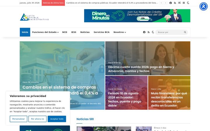 Screenshot of boletincontable.com