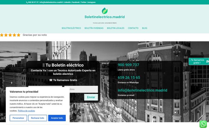 Snimka zaslona za boletinelectrico.madrid