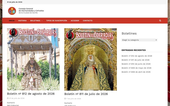 Screenshot of boletinhermandades.com