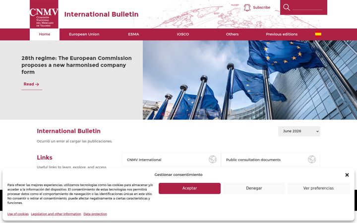 Screenshot of boletininternacionalcnmv.es