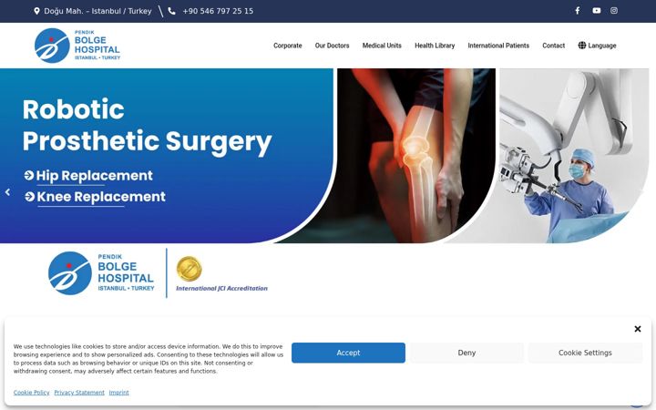 Skjermbilde av bolgehospitalinternational.com