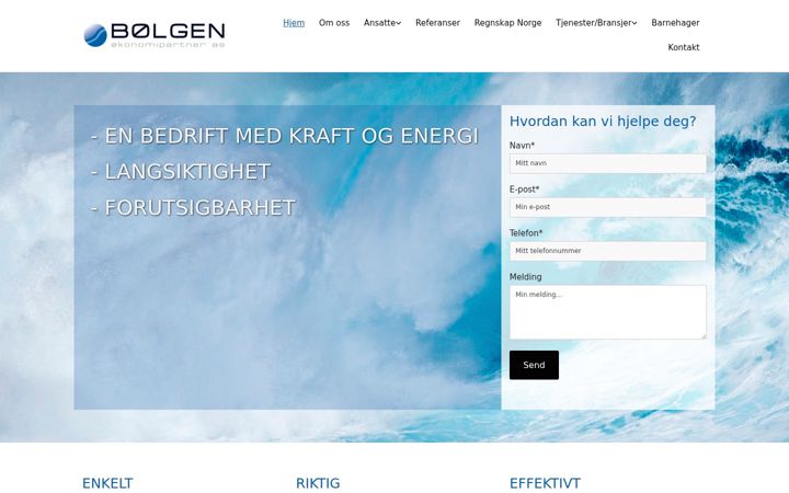 Skjermbilde av bolgen-okonomipartner.no