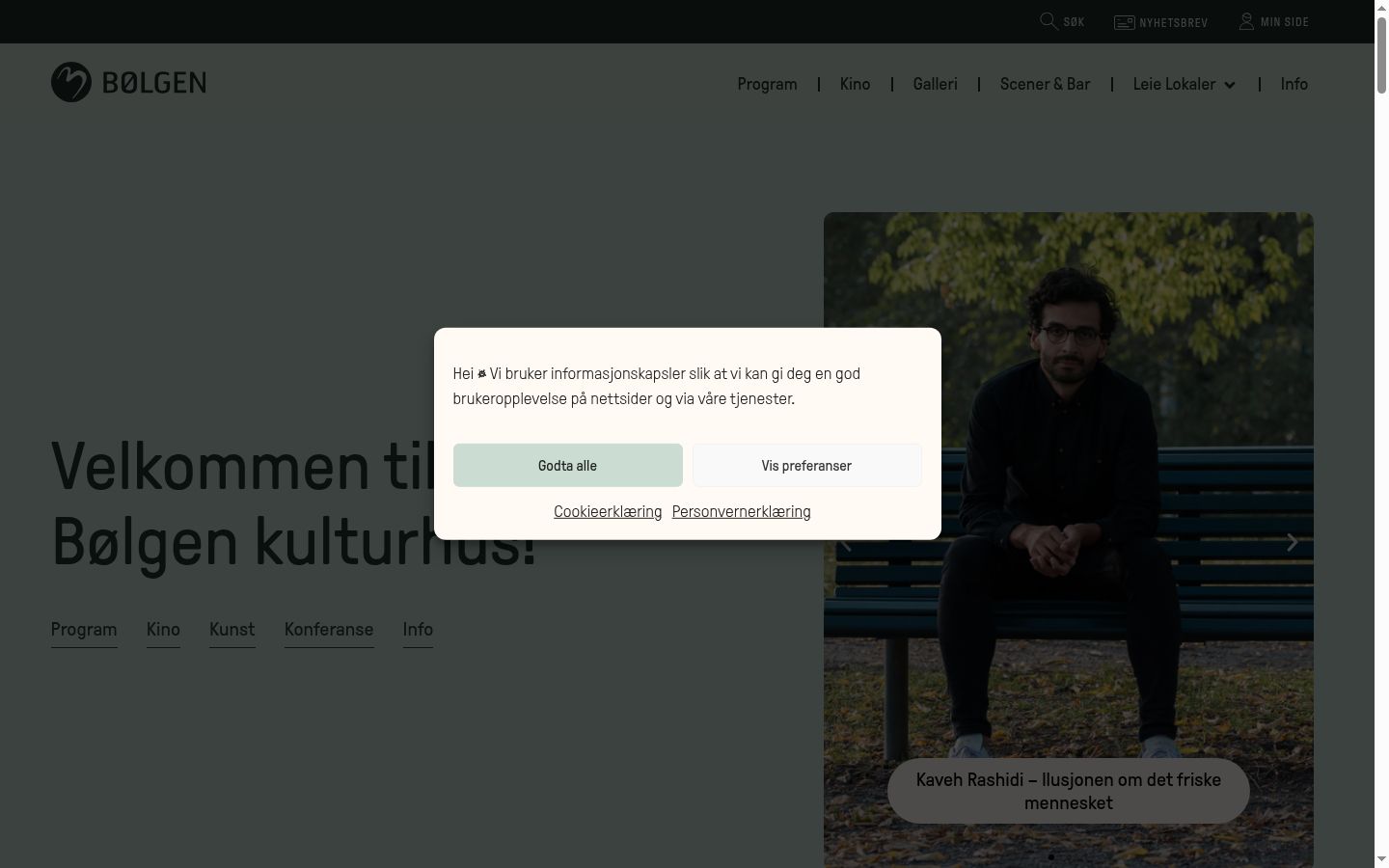 Screenshot tal-banner tal-kunsens muri qabel kwalunkwe interazzjoni
