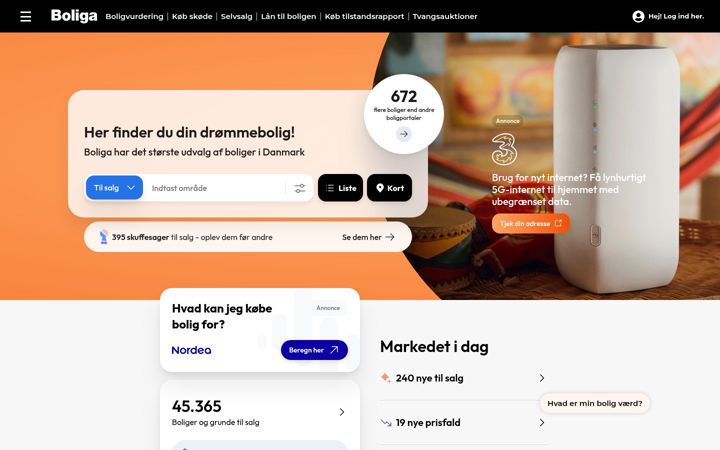 Screenshot of boliga.dk