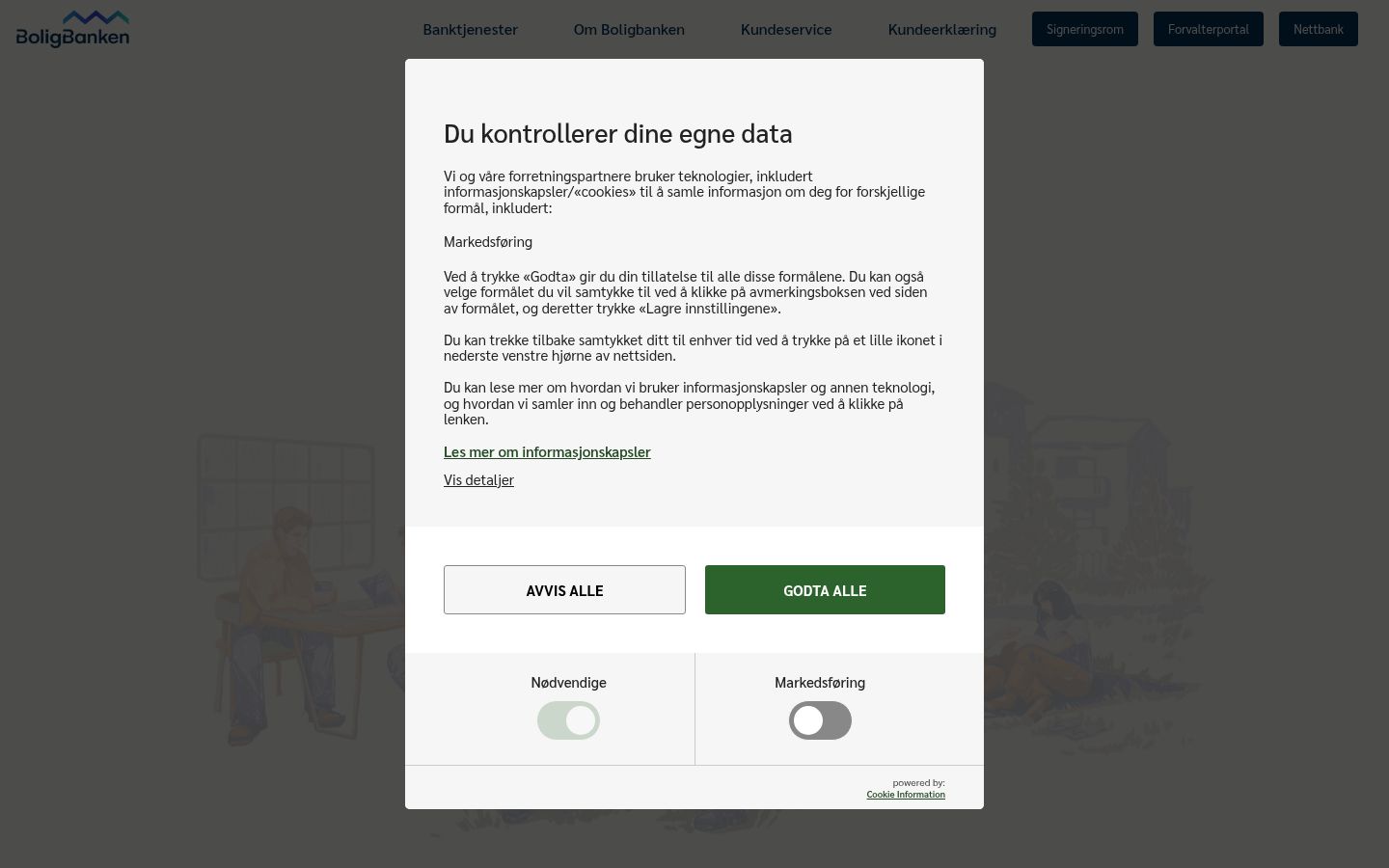 Screenshot des Einwilligungsbanners vor jeglicher Interaktion