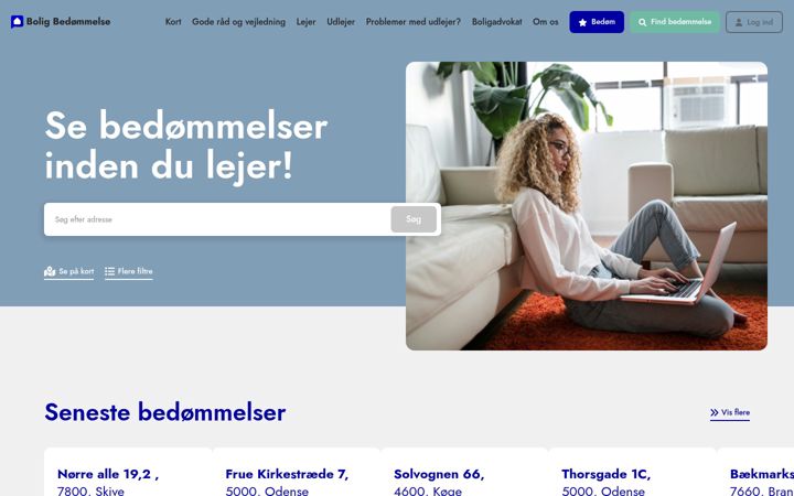 Screenshot of boligbedommelse.dk