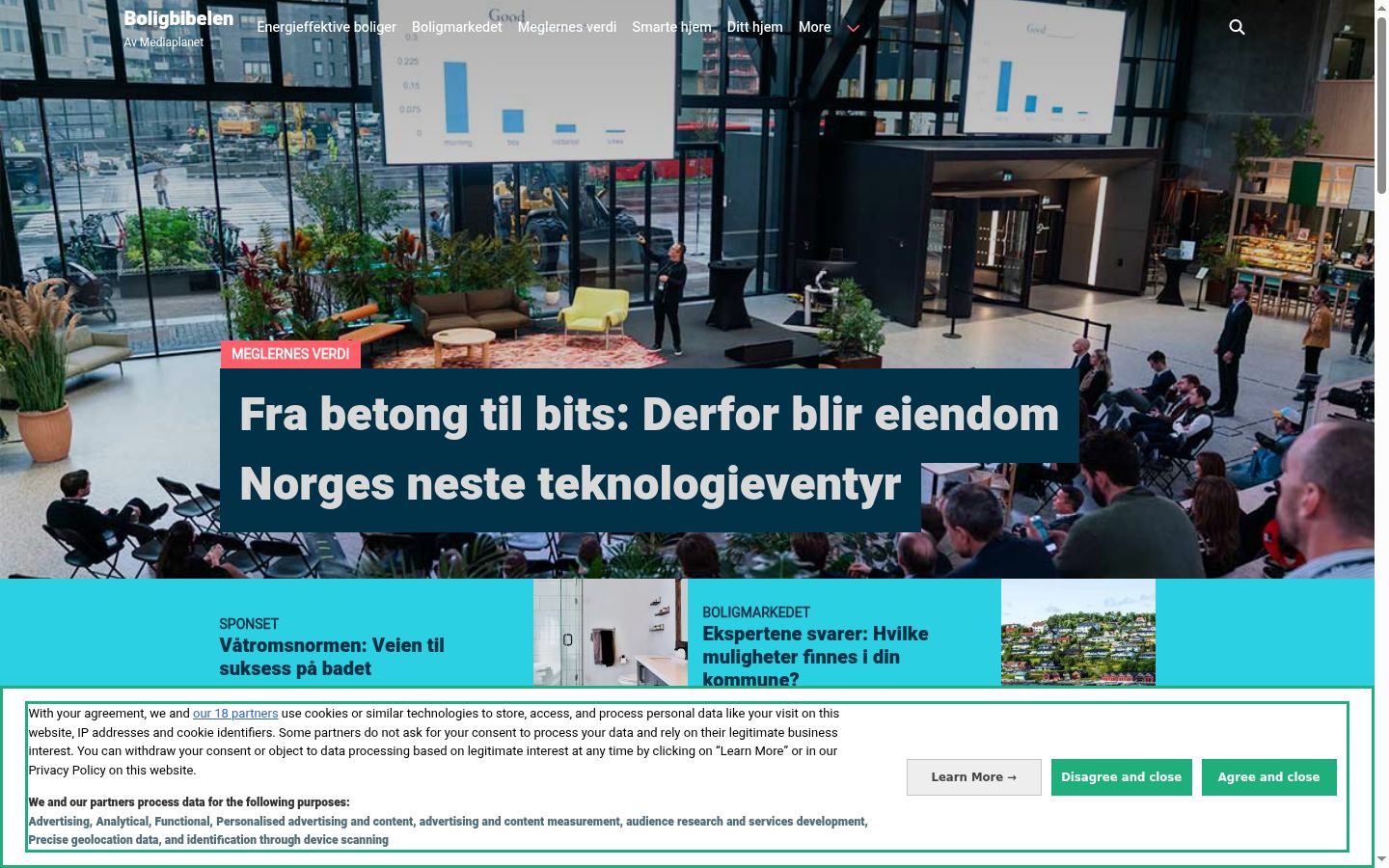 Screenshot des Einwilligungsbanners vor jeglicher Interaktion