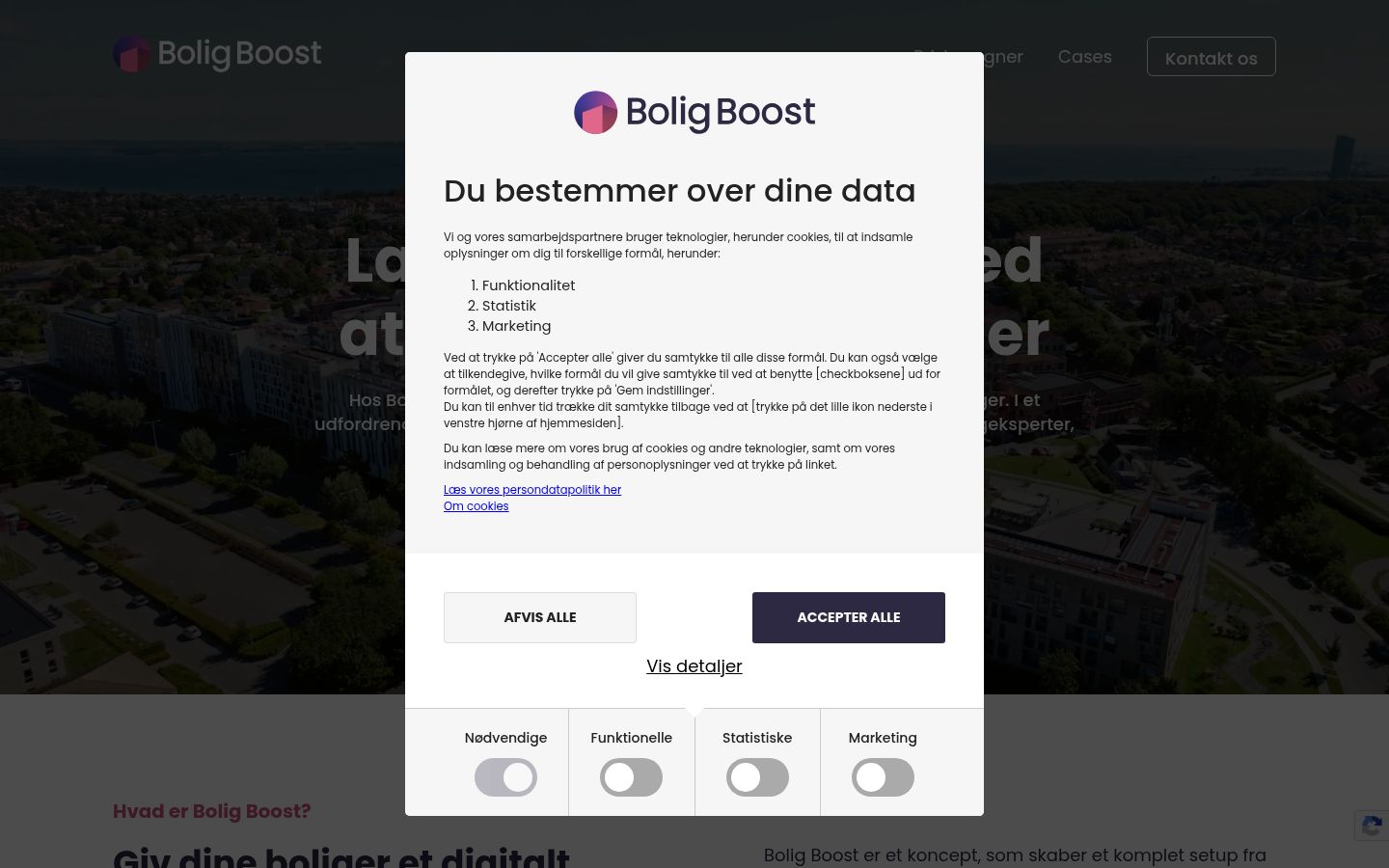 Screenshot des Einwilligungsbanners vor jeglicher Interaktion