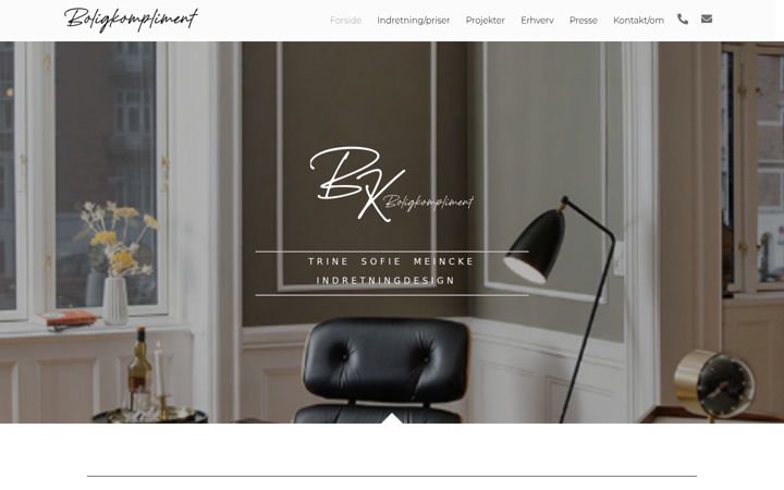 Screenshot of boligkompliment.dk