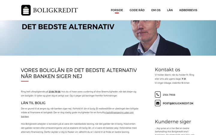 Screenshot of boligkredit.dk