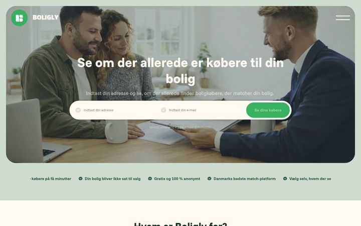 Screenshot of boligly.dk