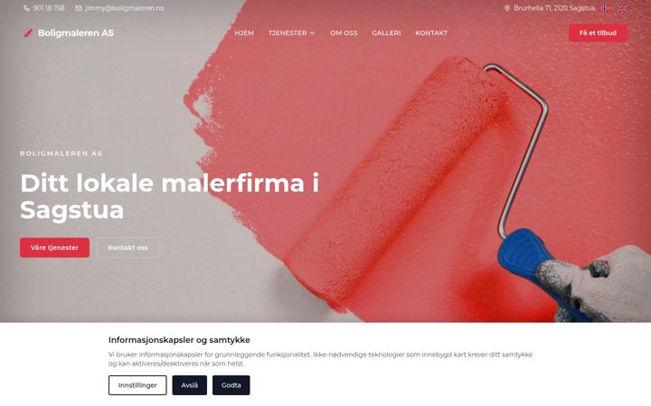 Screenshot of boligmaleren.no