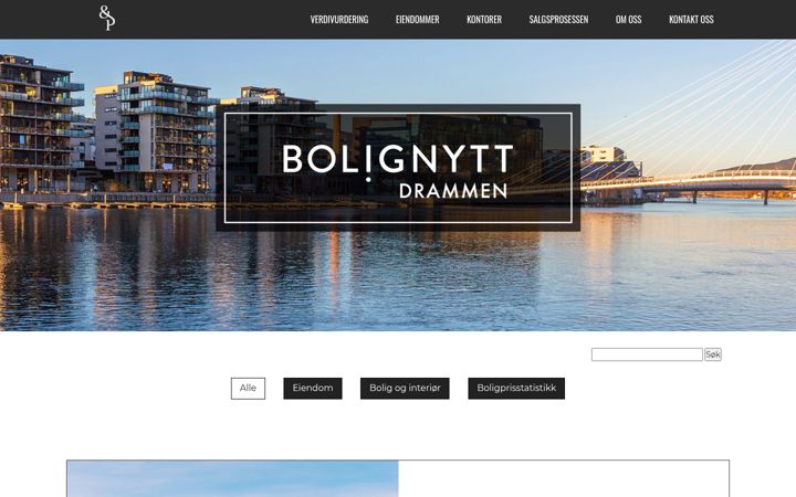 Screenshot ta' bolignyttdrammen.no