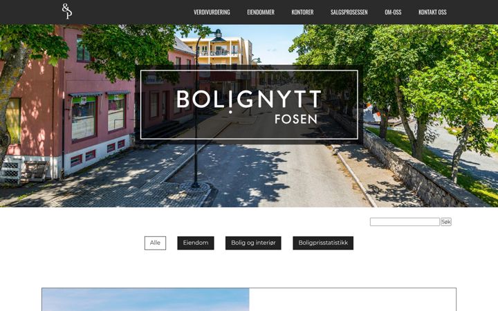 Screenshot ta' bolignyttfosen.no