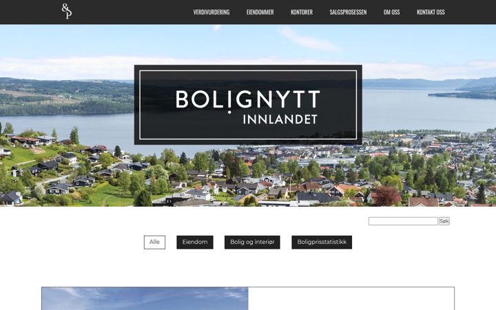 Screenshot ta' bolignyttinnlandet.no