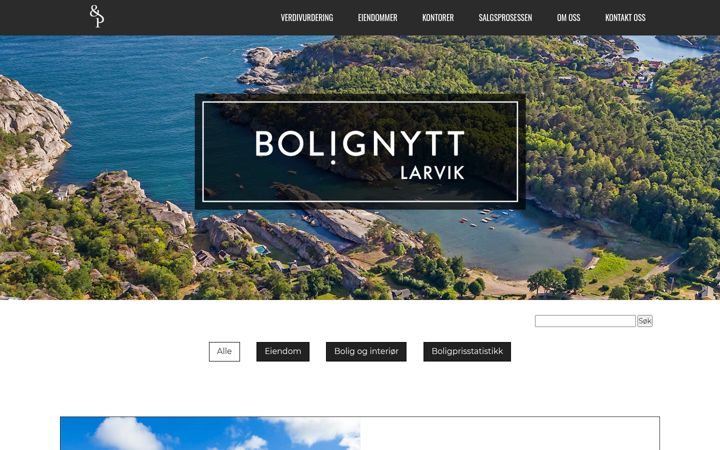 Screenshot ta' bolignyttlarvik.no