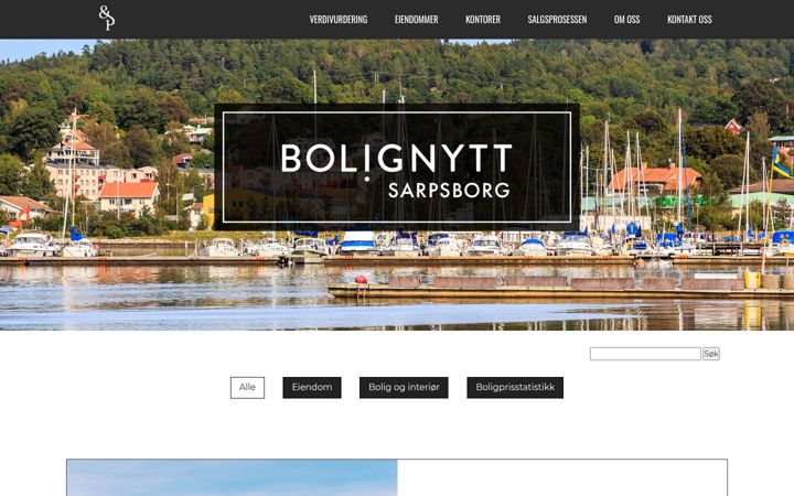 Screenshot ta' bolignyttsarpsborg.no