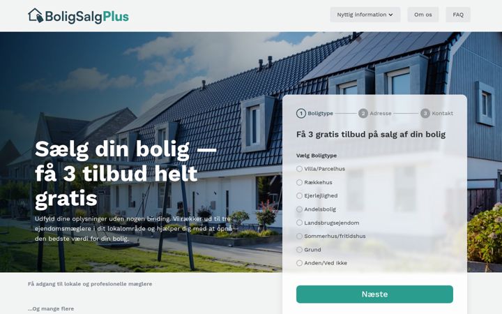 Ekraanipilt saidist boligsalgplus.dk