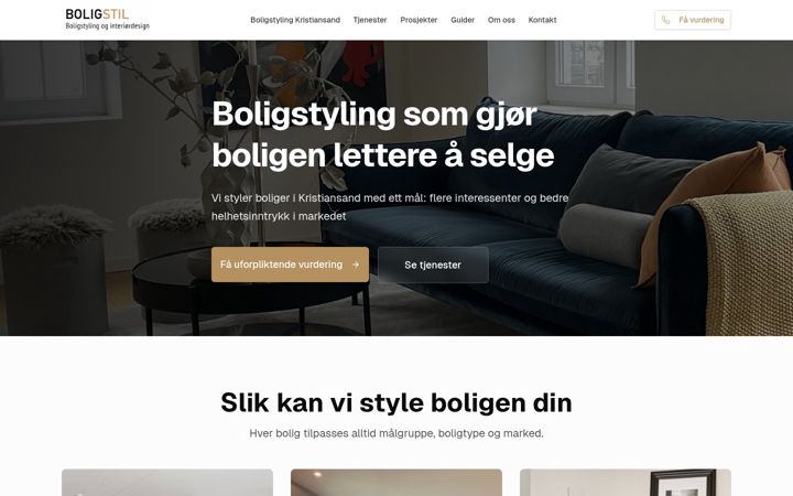 Screenshot of boligstil.no