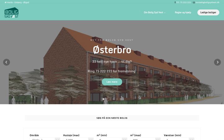 Screenshot of boligsydvest.dk