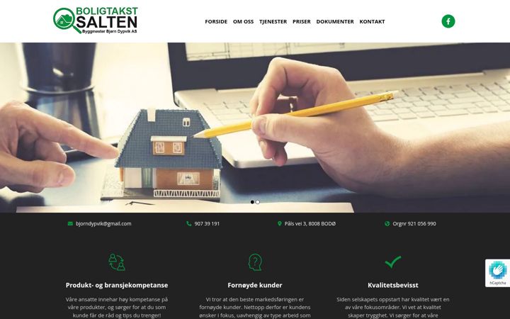 Screenshot of boligtakstsalten.no