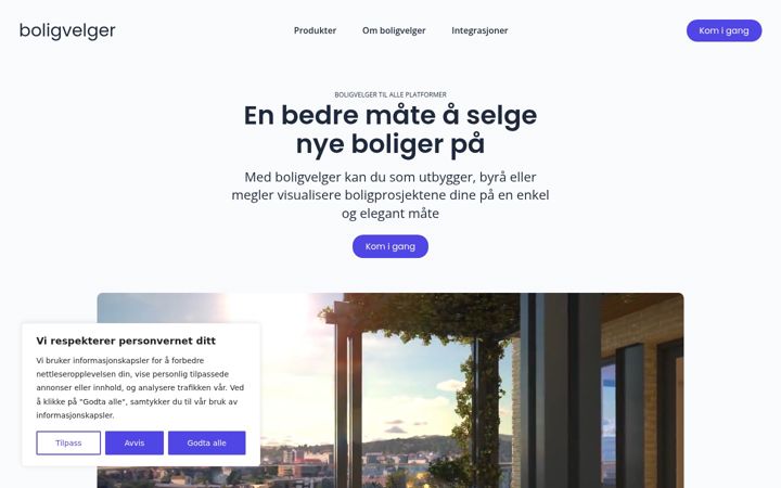 Screenshot of boligvelger.com
