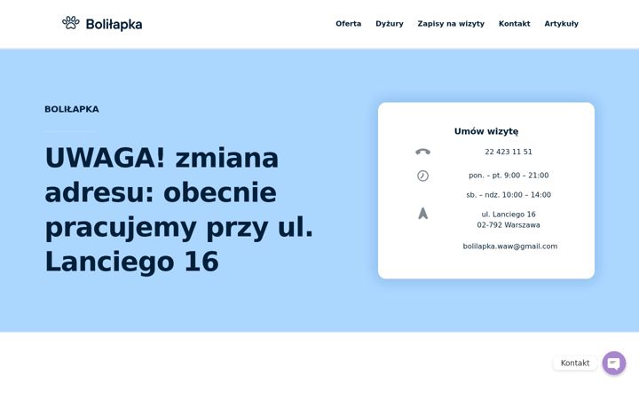 Screenshot of bolilapka.pl