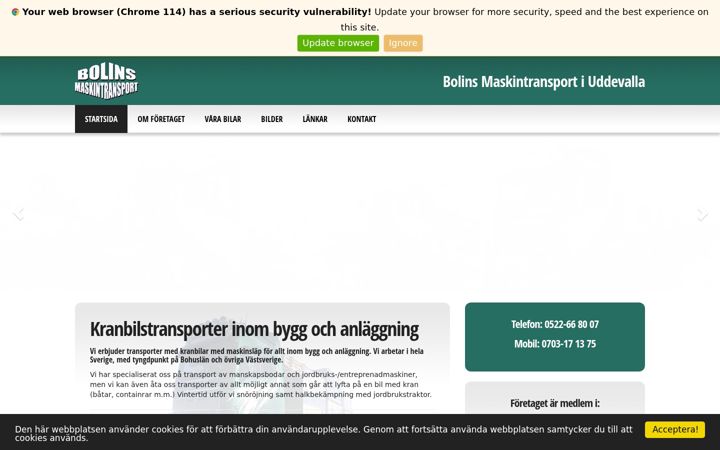 Screenshot of bolinsmaskintransport.se