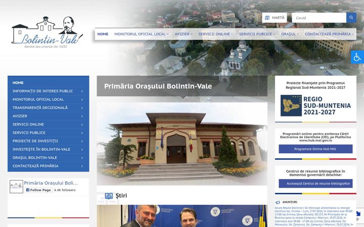 Screenshot ta' bolintin-vale.ro