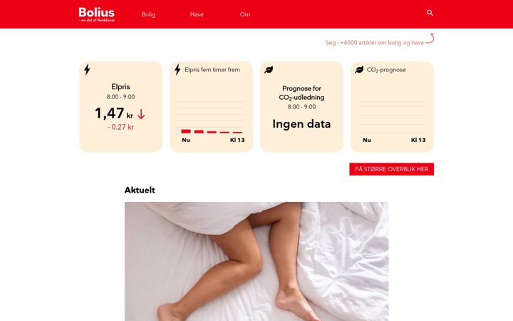 Screenshot of bolius.dk