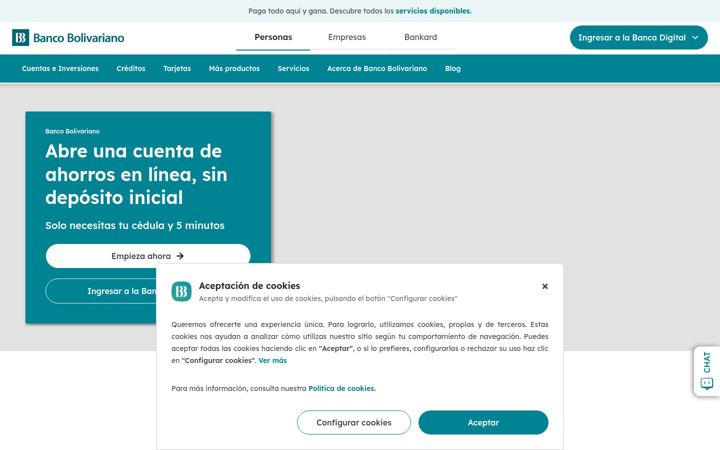Екранна снимка на bolivariano.com