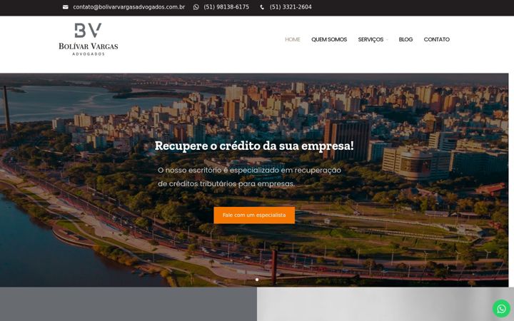 Screenshot of bolivarvargasadvogados.com.br