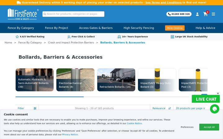 Screenshot of bollardcentre.co.uk