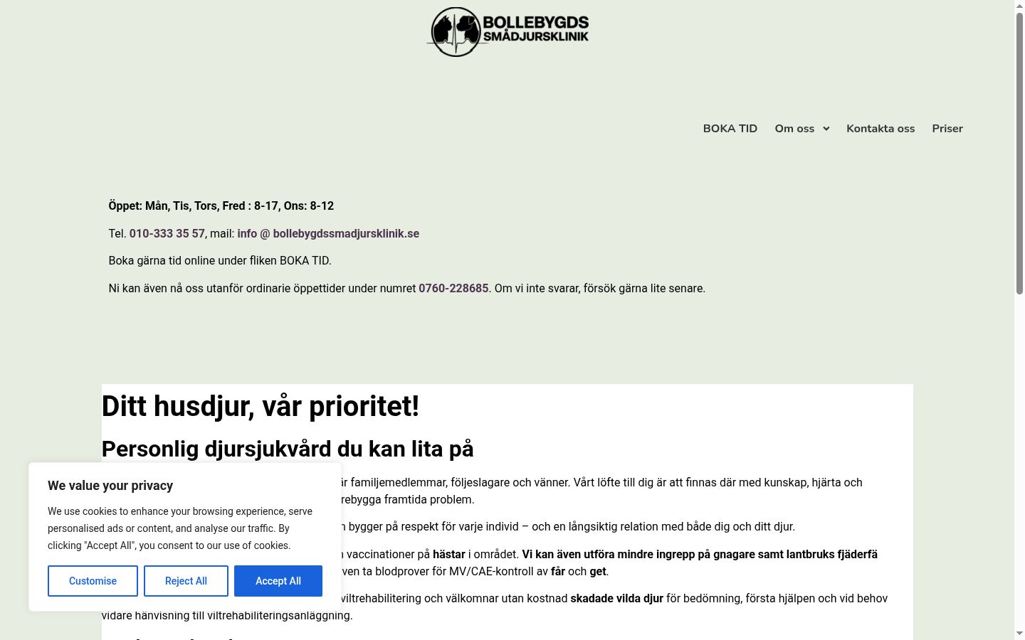 Screenshot des Einwilligungsbanners vor jeglicher Interaktion